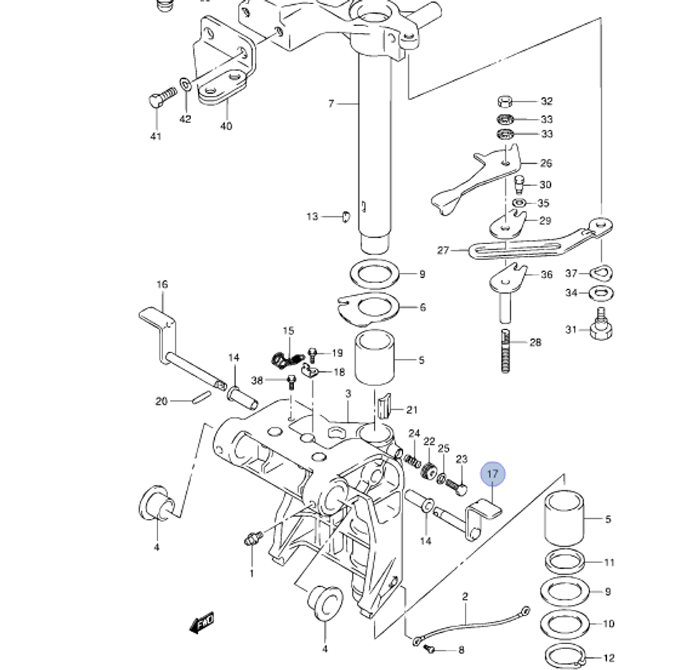 Стопорная ручка Suzuki 41280-89J01-000