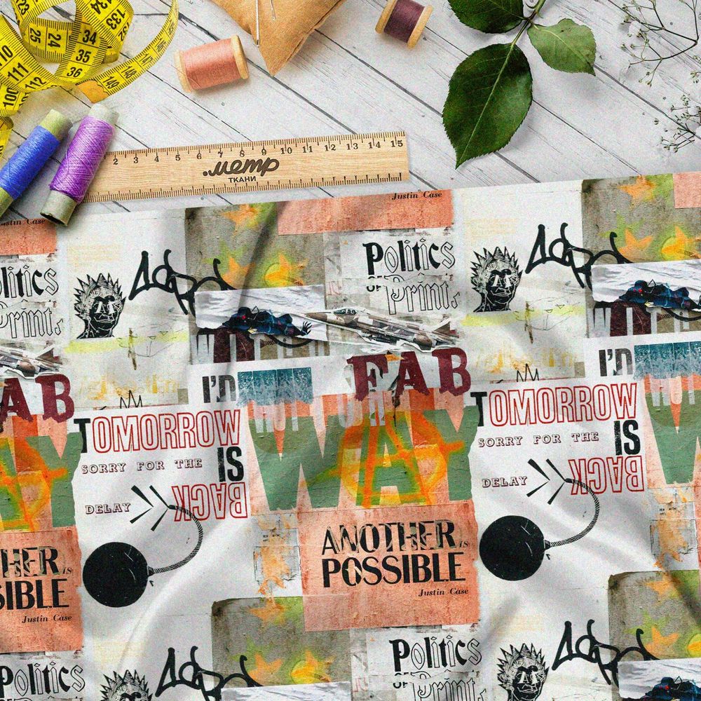 Ткань таффета коллаж в стиле «лофт»