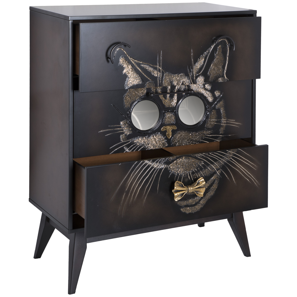 Комод Кот Саймон с 3 ящиками Каштан