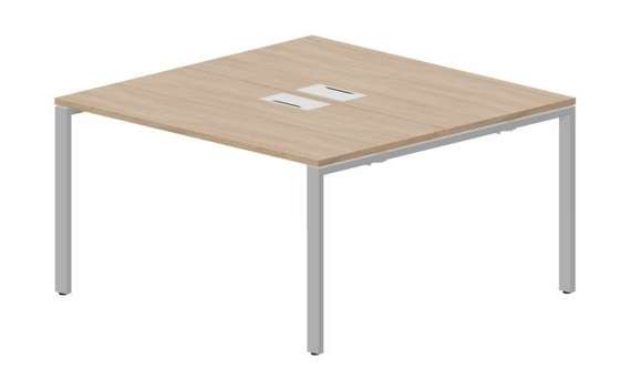 Составной стол Strike на 2 рабочих места 1380х1366х750мм (2 металлических аутлета)