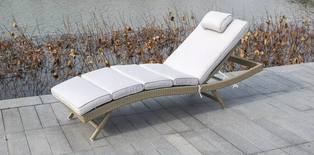 "Лиссабон" шезлонг из искусственного ротанга, цвет соломенный