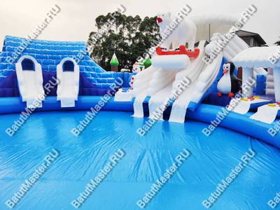 Надувной наземный аквапарк «Морское царство» 20*20*6 м