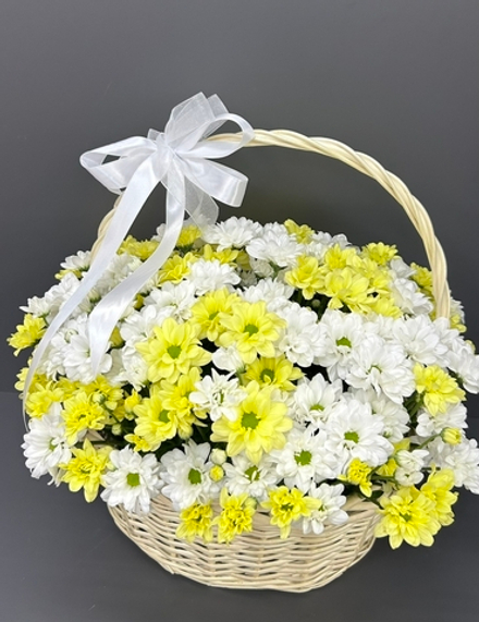 Корзина "ромашек" (15 веток)