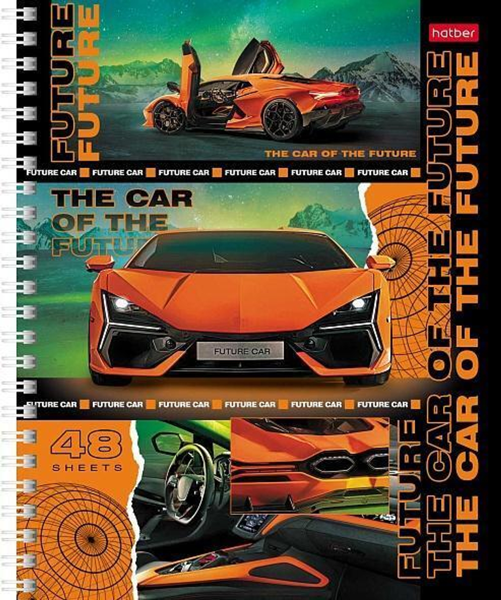 Тетрадь 48л А5ф клетка на гребне, ассорти "В мире авто" (Хатбер)