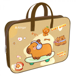 Папка с ручками 1 отделение, А4 260х340х80 мм, Alingar, "Капибара", ПВХ, ручки тесьма, дизайн с одной стороны, молния сверху, внутр. карман