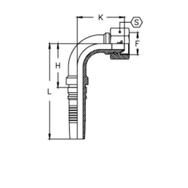 Фитинг DN 25 BSP (Г) 1.1/4 (90) Interlock TIEFFE