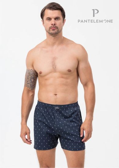 Трусы мужские семейные для больших мужчин Pantelemone PMBB-443, геометрия темный деним