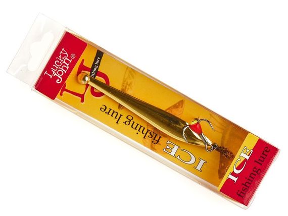 Блесна вертикальная зимняя Lucky John DOUBLE BLADE с цепочкой и тройником 60мм GC блистер