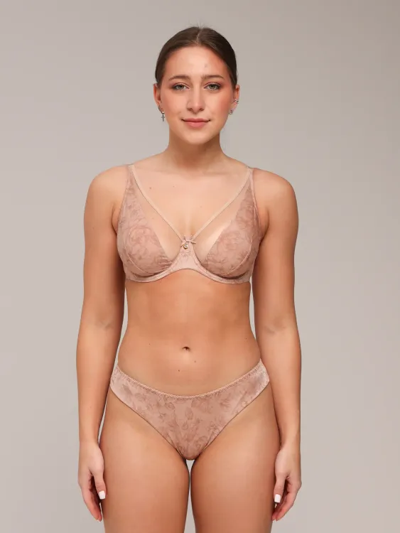 Трусы Zebra бразилиана (принт/телесный)