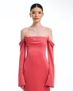 Платье Solaria (Солярия) с рукавами, розовое