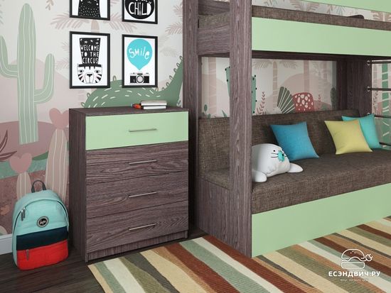 анкор темный / салатовый