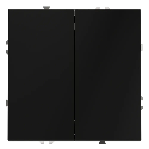 Проходной переключатель встраиваемый VOLTUM S70 двухклавишный 10А, (черный матовый)