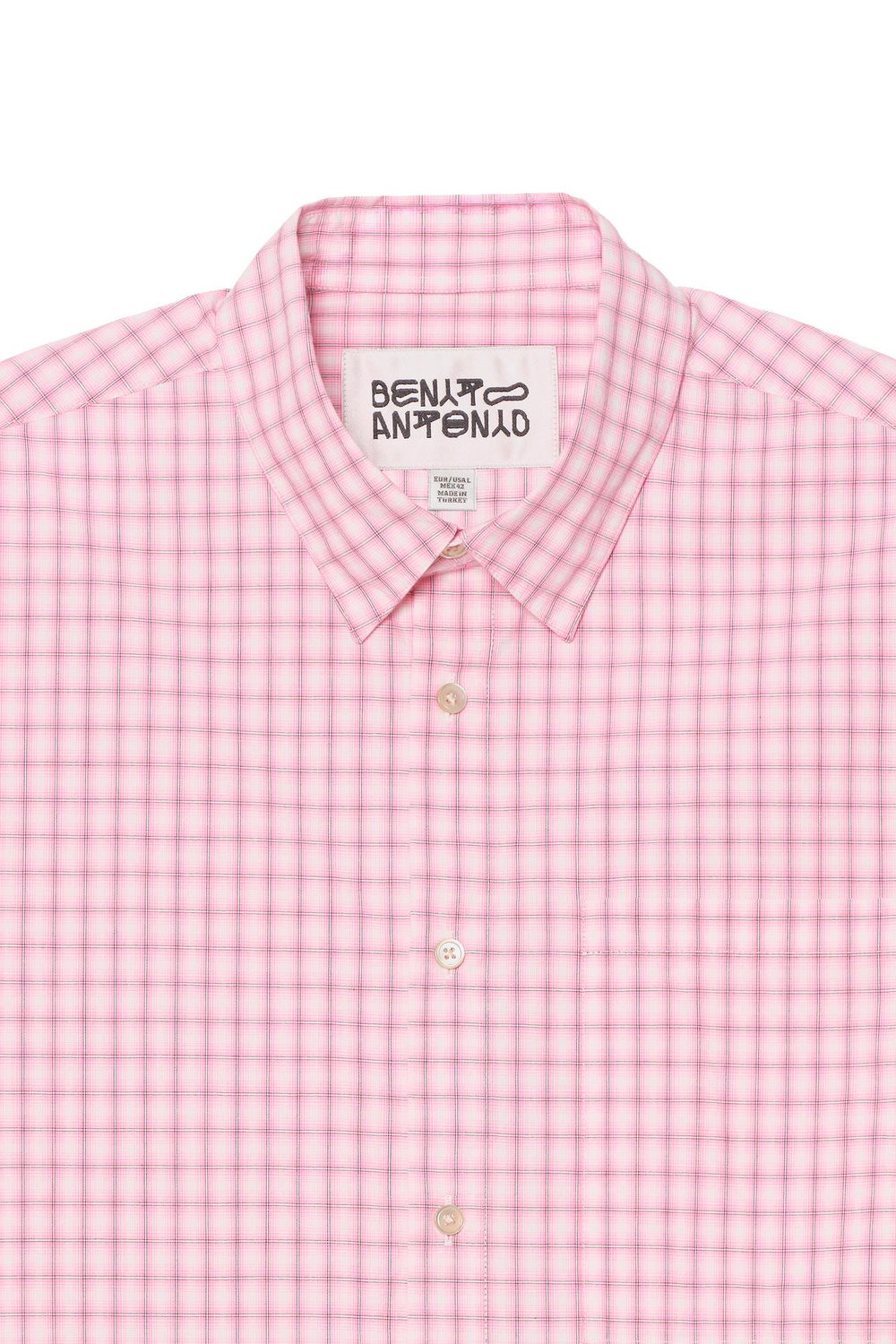 ZARA X BENITO ANTONIO РУБАШКА С ОТЛОЖНЫМ ВОРОТНИКОМ, РОЗОВЫЙ/БЕЛЫЙ
