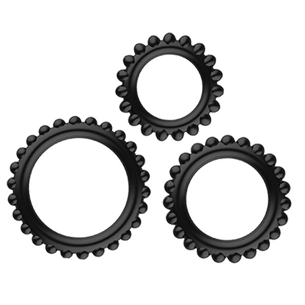 Набор из 3 эрекционных колец 3,3см, 3,8см и 4,3см Baile Titan BI-210143