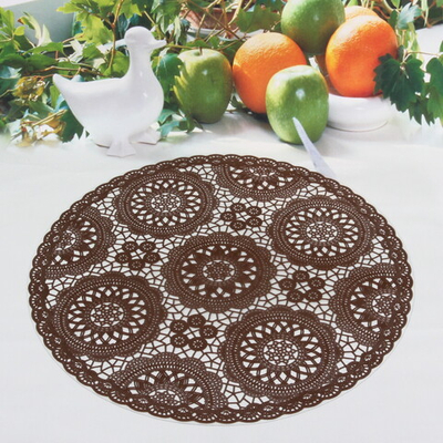 Салфетка на стол 38см «Кружево» шоколад
