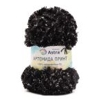 Пряжа Astra Premium (Астра Премиум) Артемида Принт / уп.2 мот. по 100 г, 34 м, 02 черный/серый