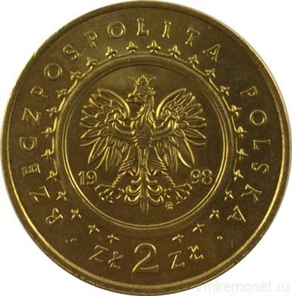 2 злотых 1998 год, Польша. Замок в Курнике. Замки. UNC
