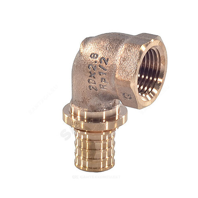 Угольник для PE-X труб аксиальный бронза Дн 20х3/4" ВР RAUTITAN RX+ Rehau 14563561001 (13660971001)