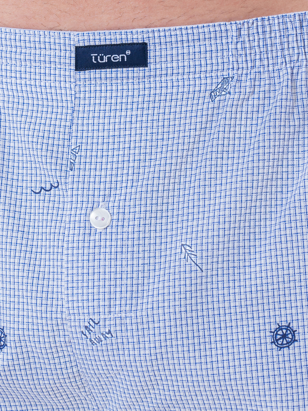 Трусы мужские боксеры синий мелкая клетка