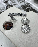 Комплект серебристых заготовок для серег с шипами и основой 2 шт