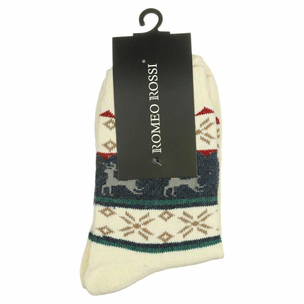Мужские носки белые ROMEO ROSSI с шерстью 8044-1