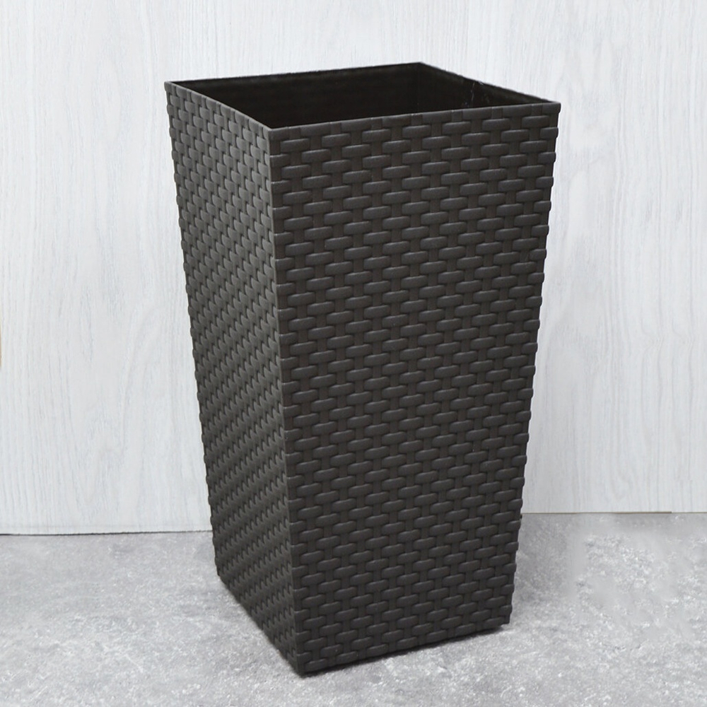 Кашпо напольное "Ротанг" 22*22*41см (мокко)