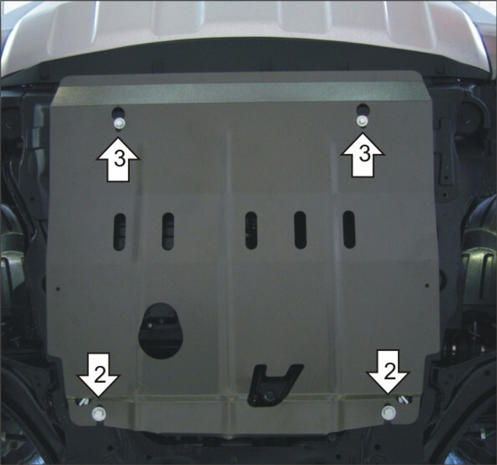 Усиленная защита Motodor картера двигателя, кпп. 2 мм, сталь. для Renault Koleos 2008-2011,Renault Koleos 2013-2017,Renault Koleos 2011-2013 арт.01714