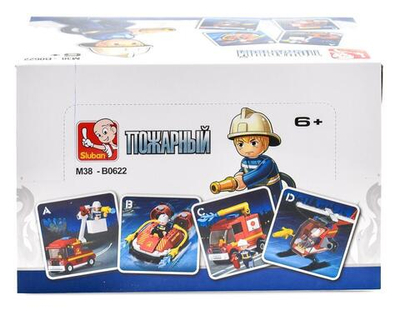 Конструктор блочный Слубан Пожарная охрана, в ассорт. коробка M38-B0622