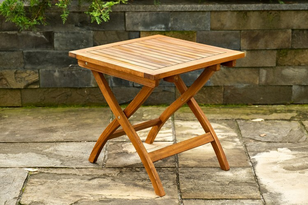 Складной кофейный комплект из акации КАРО с низким столом