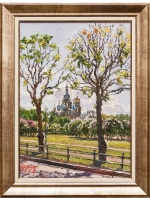 Картина маслом "Вид на Храм Спаса-на-Крови" Опритова