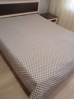 Покрывало жаккардовое двухстороннее Нежность 299-23 коричневый,белый евро (240х200)