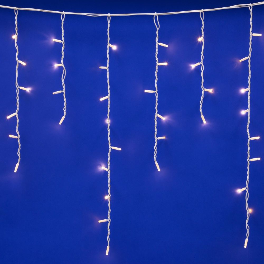 ULD-B3010-200-SWK WARM WHITE IP67 Бахрома светодиодная со статическим свечением. 3м. Соединяемая. 200 светодиодов. Теплый белый свет. Провод белый. TM Uniel.