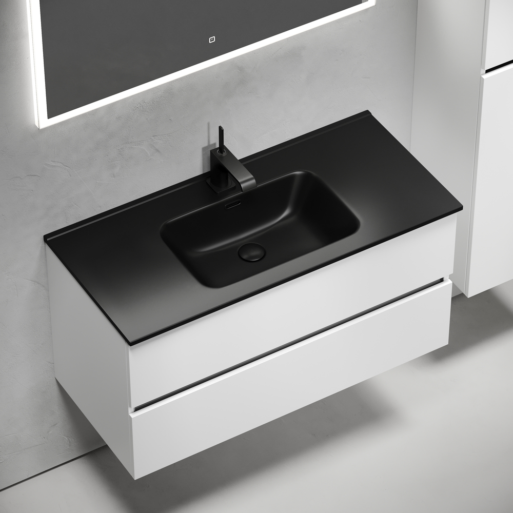 Тумба подвесная под раковину Sancos Urban, белый глянец 990х450х550