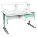 Растущая парта СУТ 25 с задними полками СУТ.15.240 и навесной тумбой (1200×880 мм)