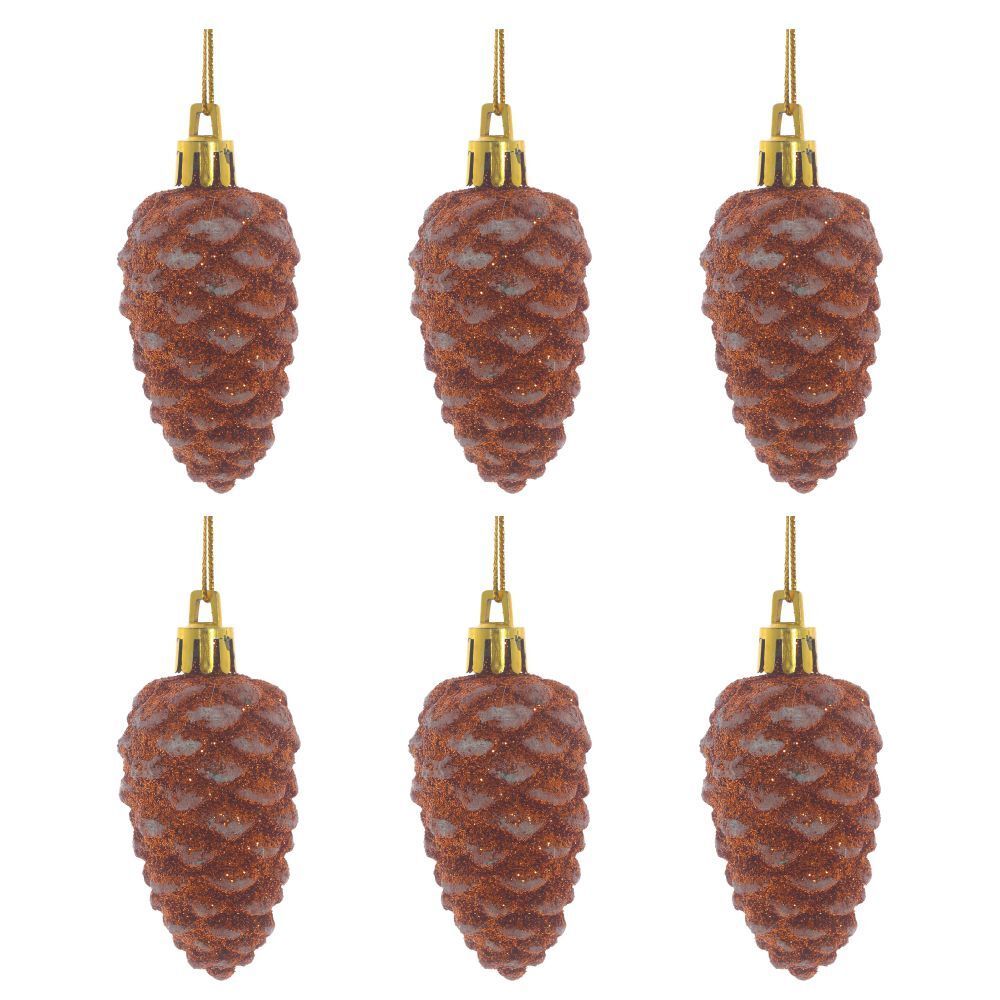 GAEM Набор из 6шт Украшение новогоднее "Шишка", L16 W16 H3 см
