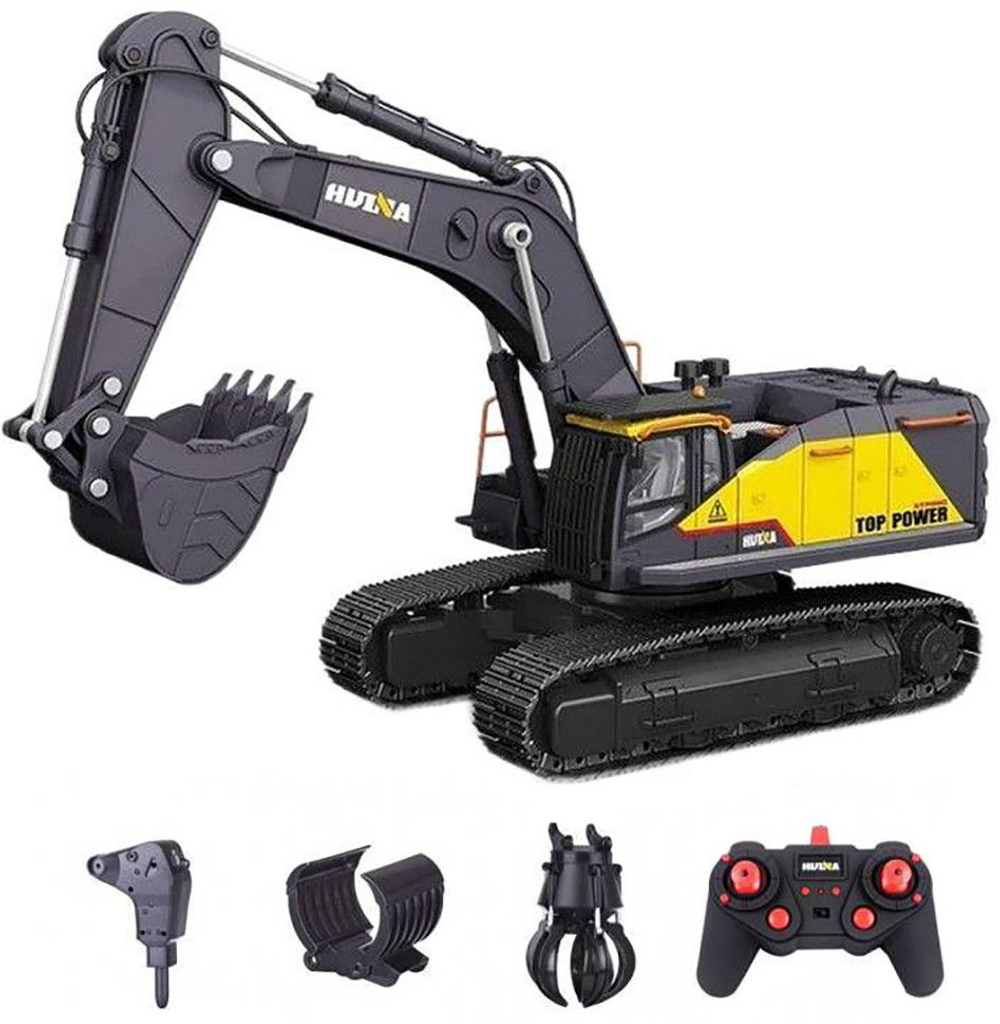 Радиоуправляемый экскаватор серый HUI NA TOYS масштаб 1:14 2.4G - HN1594-GREY