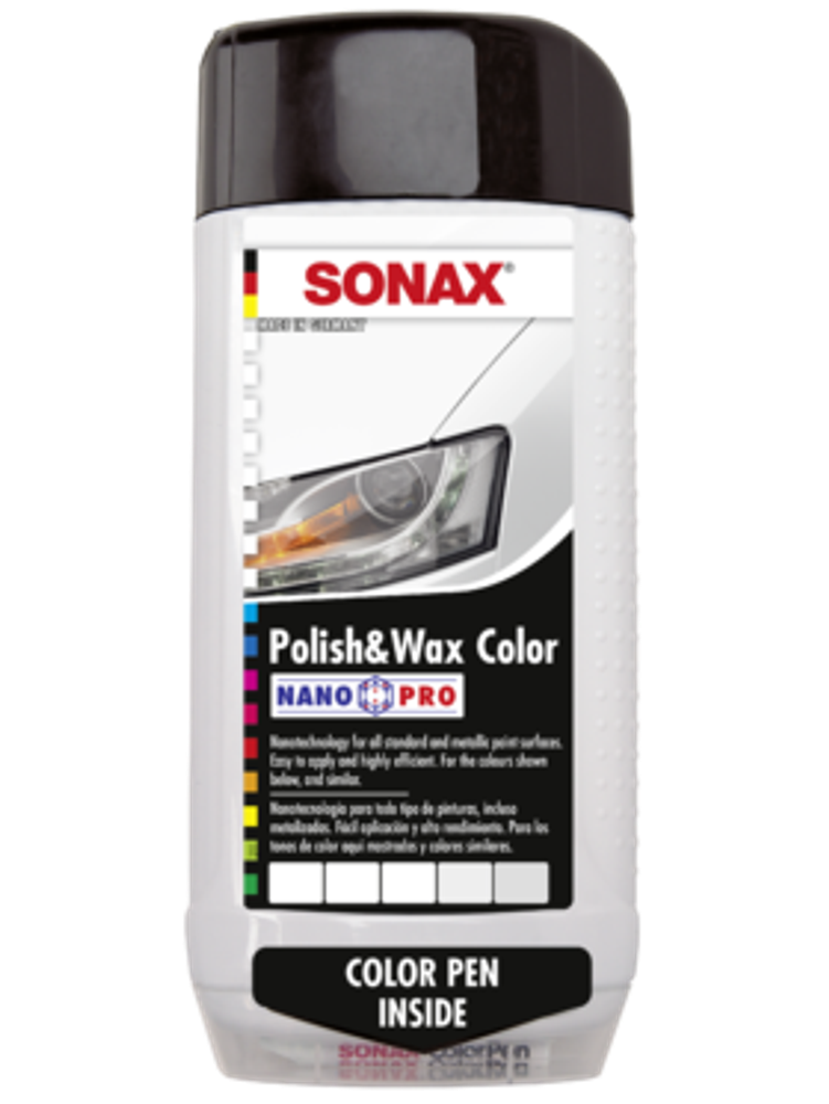 296000 SONAX Цветной полироль с воском  (белый) NanoPro 0,5 л