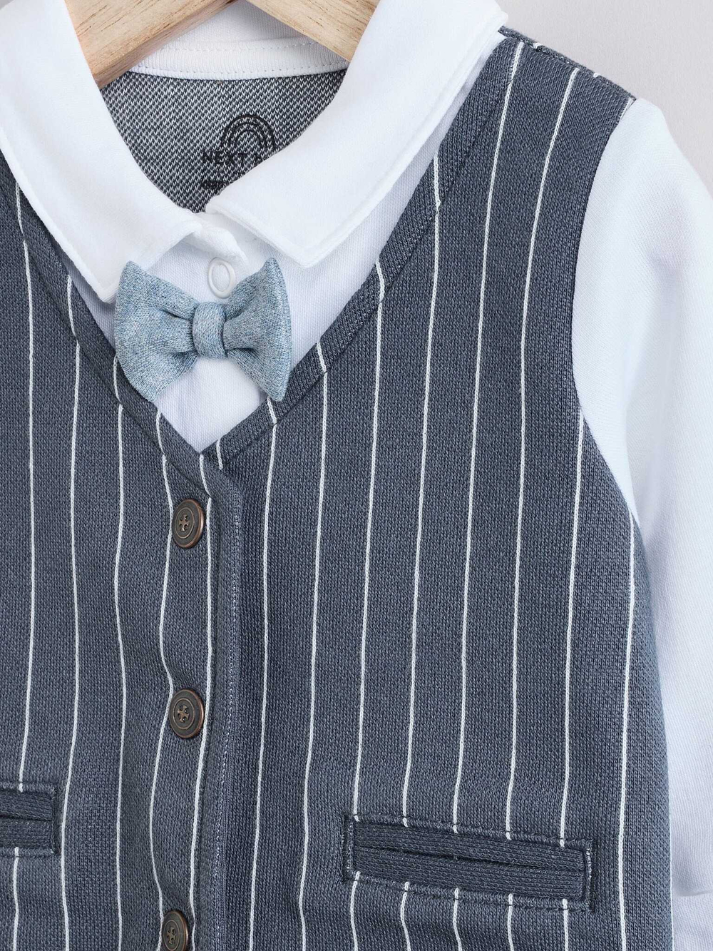 Комбинезон / Cлип для малышей Next E19-555, Белый, Серый