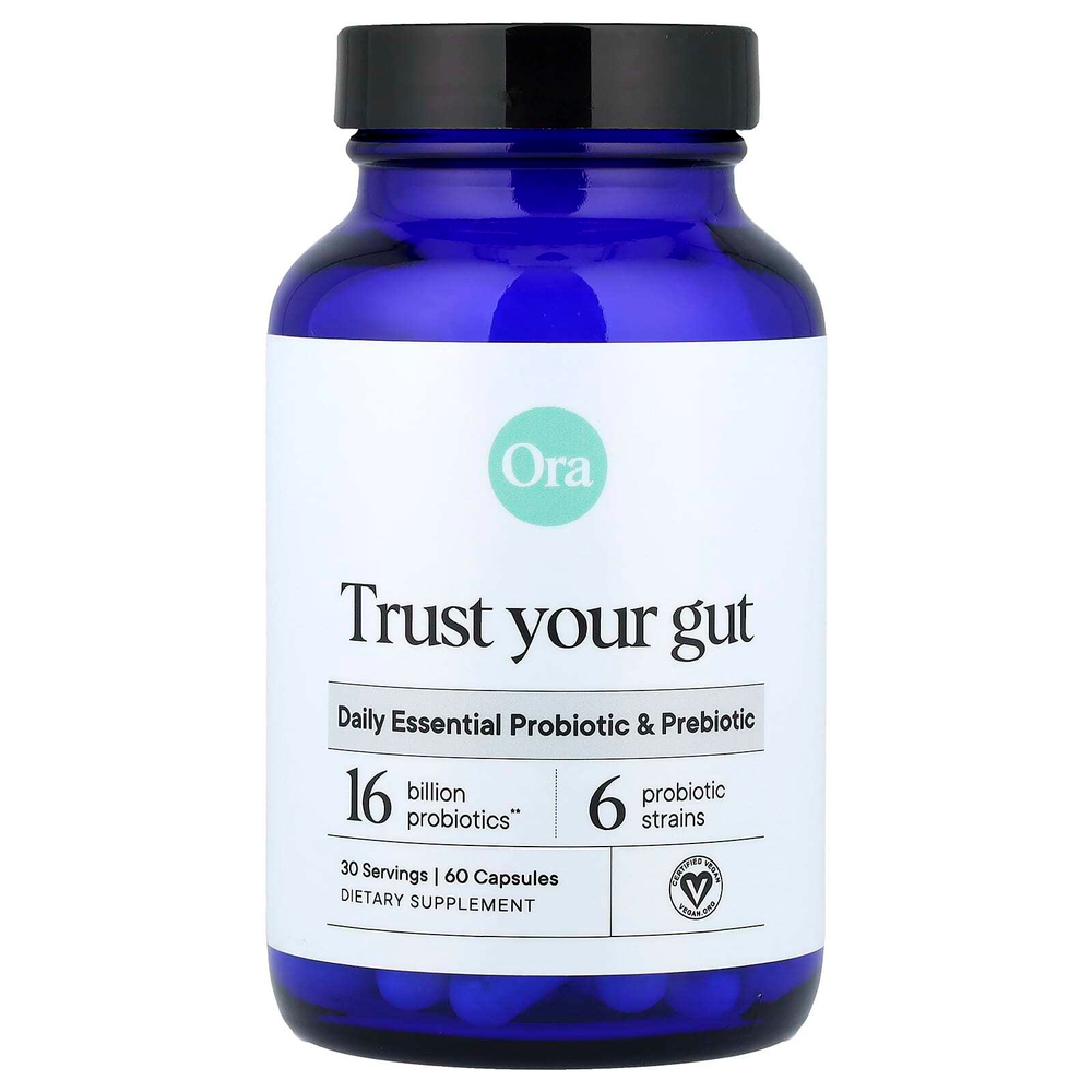 Ora, Trust Your Gut, ежедневный незаменимый пробиотик и пребиотик, 60 капсул