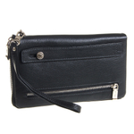 Небольшой чёрный кожаный клатч портмоне мужчине GALIB 7M233