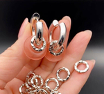 112-р Подвеска "Бублик", колечко, мятый метал, 12мм, родий, шт