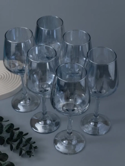 Набор бокалов для вина, 450 мл, 6 шт. Голубые