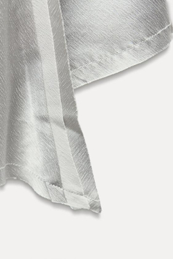 ZARA АТЛАСНЫЙ ТОП АСИММЕТРИЧНОГО КРОЯ, СЕРО-СИНИЙ