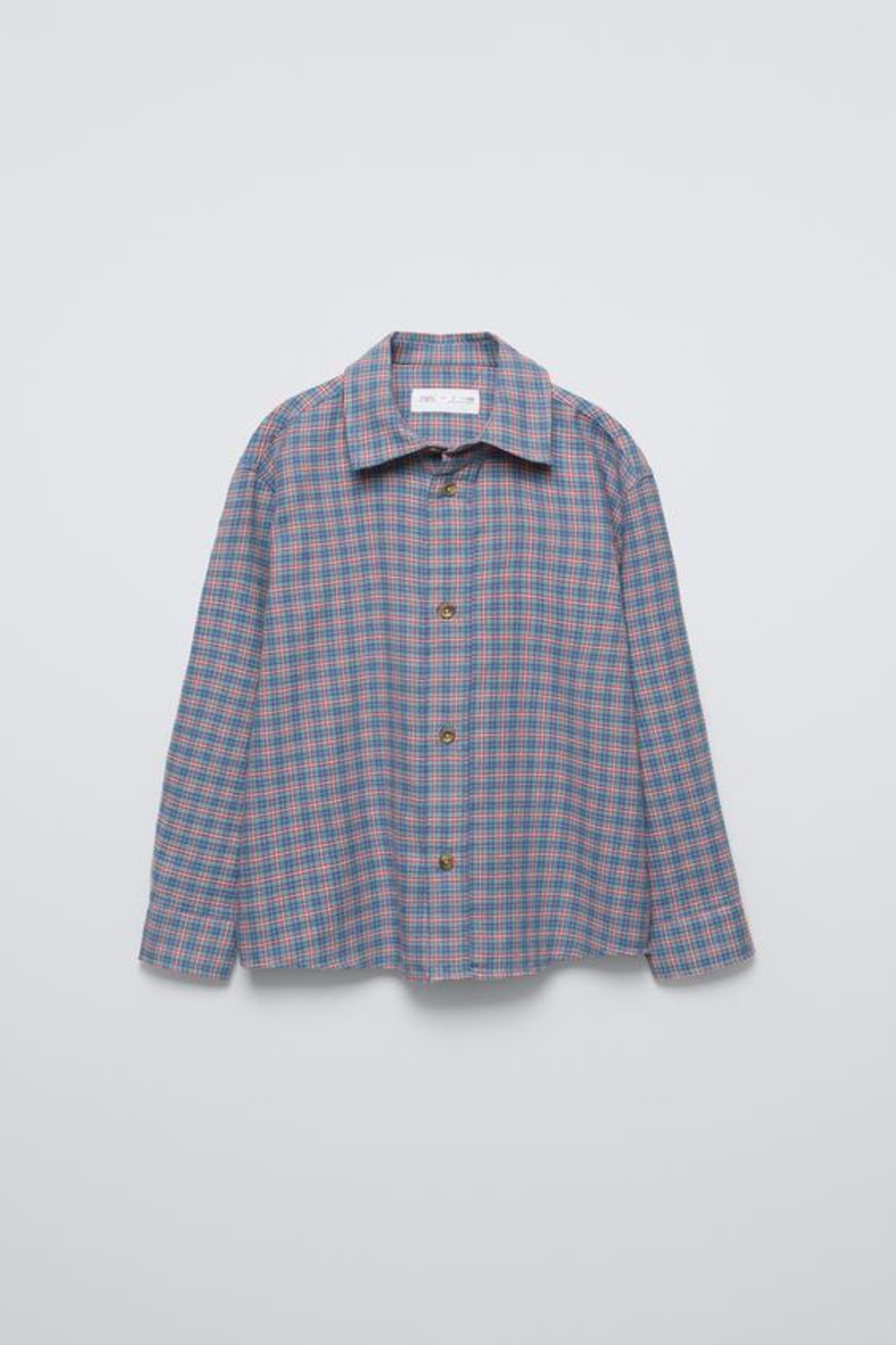 ZARA РУБАШКА ИЗ ФЛАНЕЛИ В КЛЕТКУ, КРАСНОВАТЫЙ