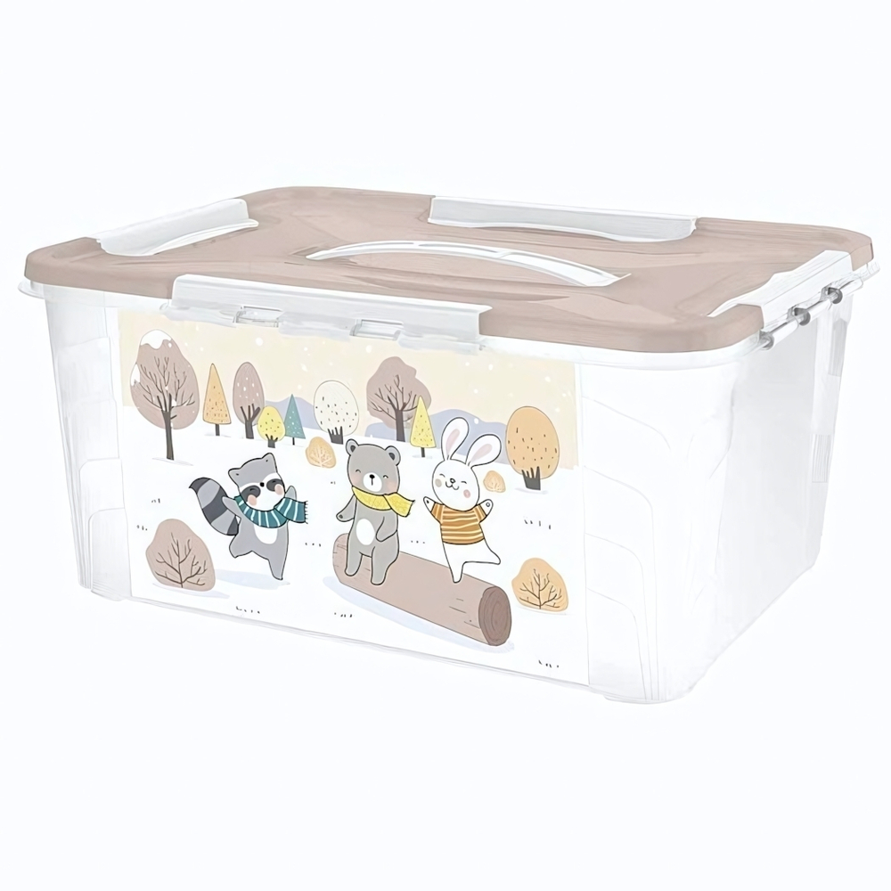 Ящик универсальный с декором 390х290х180мм, 15,3л (белый)