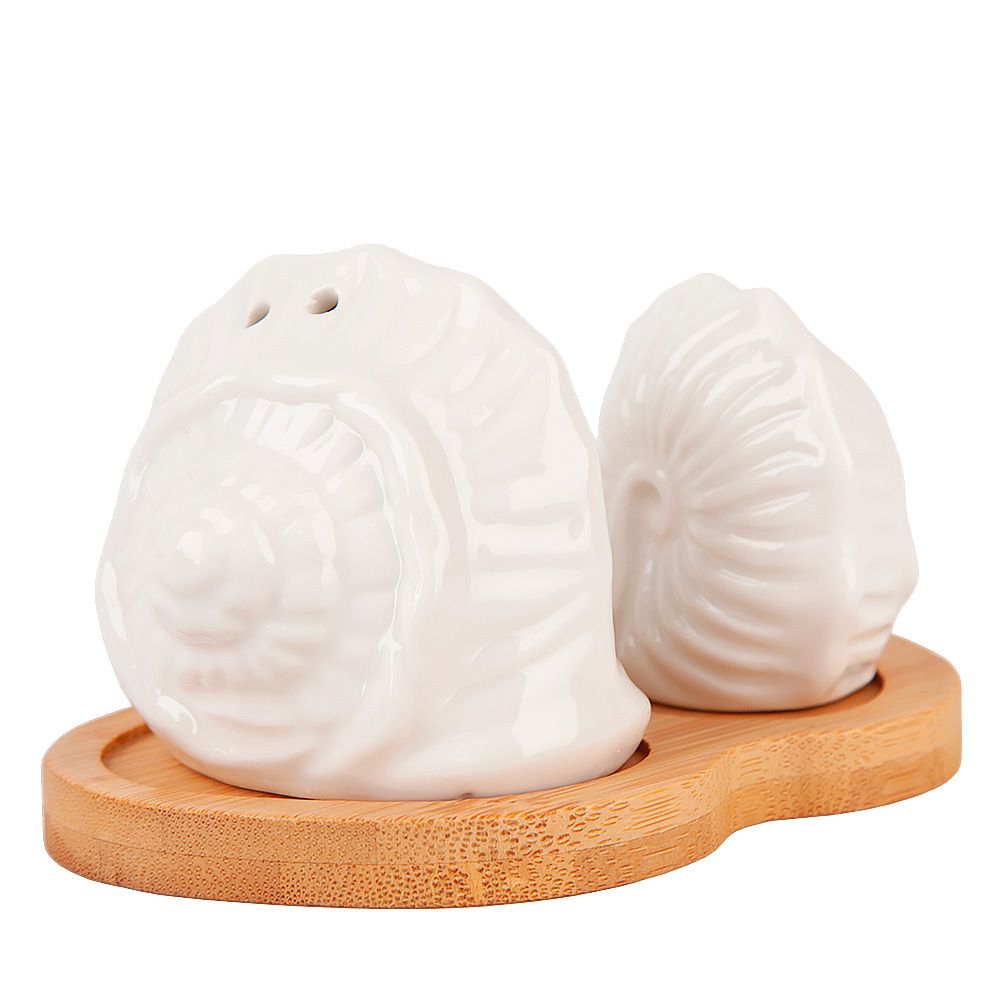 Набор для специй солонка/перечница на бамбуковой подставке "Naturel" 10,5х7х6см (подарочная упаковк