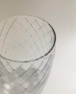 ZARA HOME СТАКАН ДЛЯ ЗУБНЫХ ЩЕТОК С УЗОРОМ «РОМБЫ», ПРОЗРАЧНЫЙ