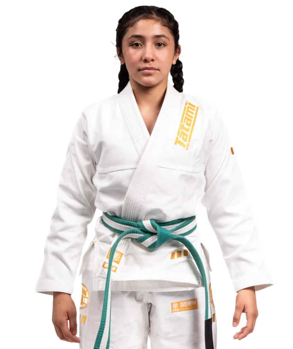 Детское кимоно Tatami PRO SERIES - WHITE & CHAMPION GOLD