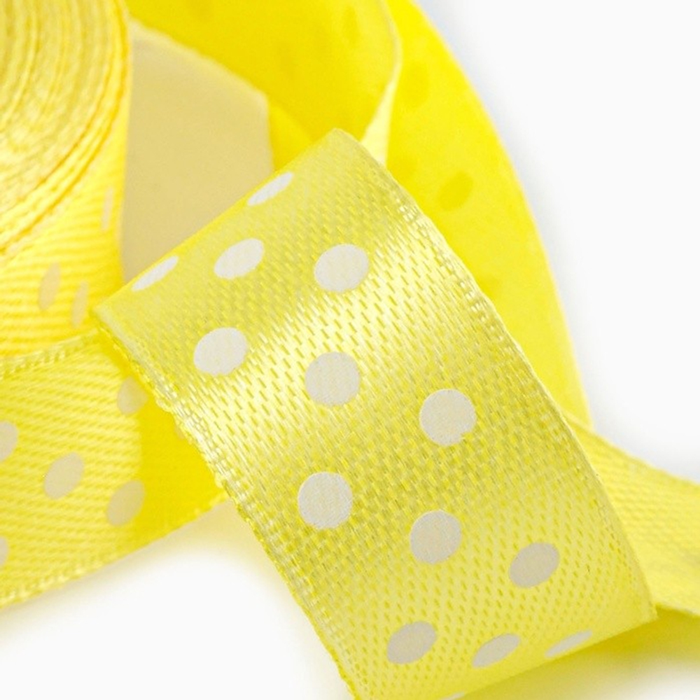 Атласная лента в горошек 15 мм