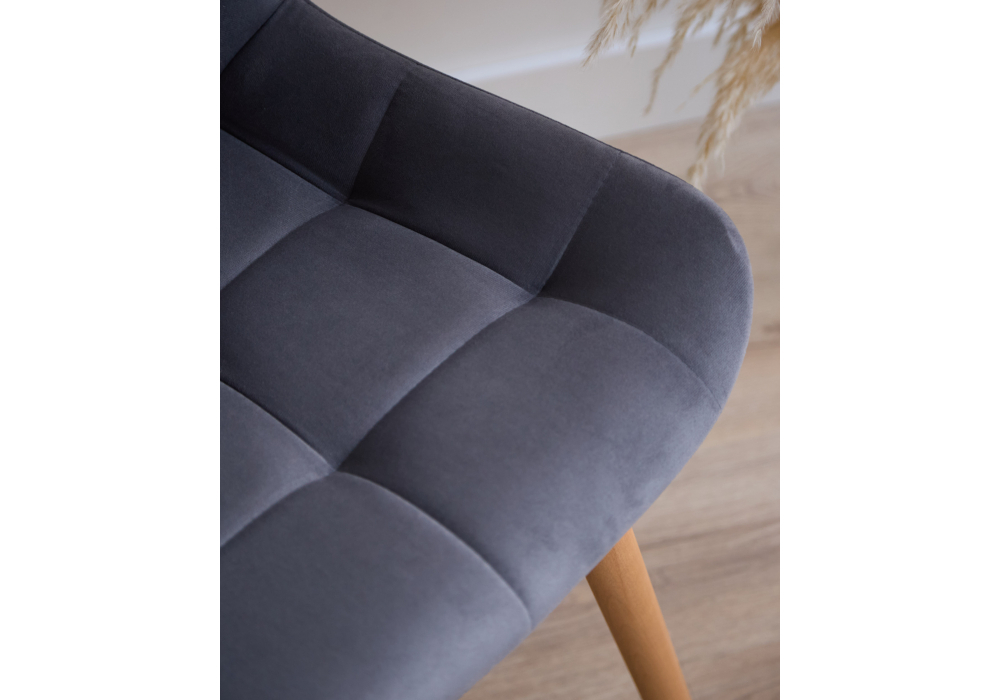 Стул деревянный Woodville Челси темно-серый (zd 995), светлое дерево np, ножки натуральные